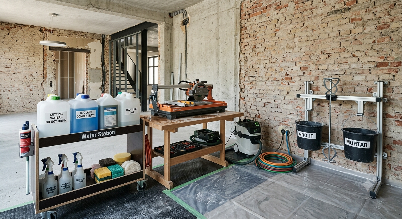 Wet works flooring and plumbing preparation